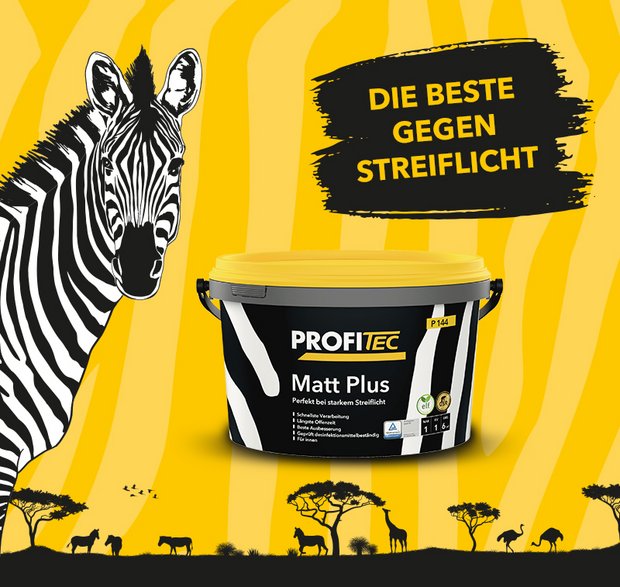 P144 Matt Plus ProfiTec Zebra Matt Plus gegen Streiflicht